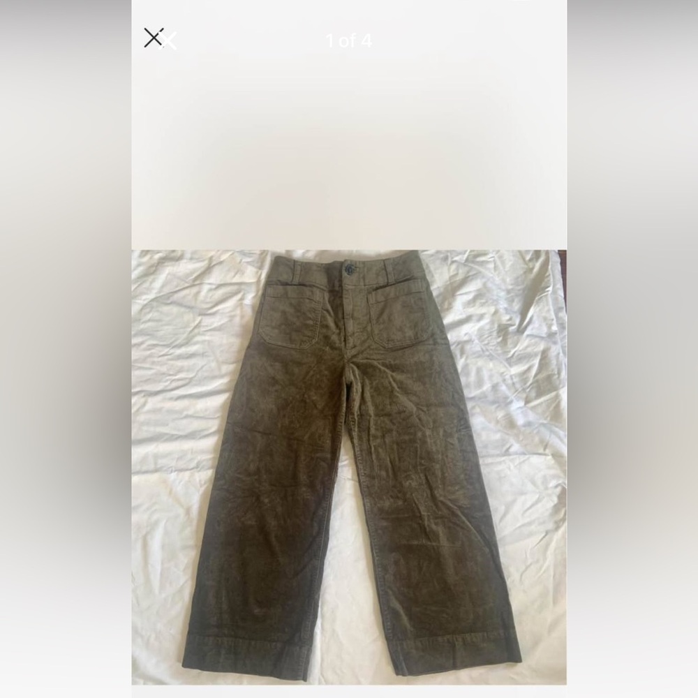 Anthropologie Olive Corduroy Pants